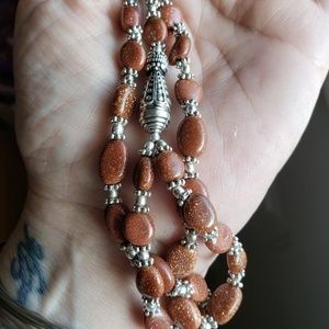 NWT Genuine 35gm GOLDSTONE! ARTISAN MADE NECKLACE!